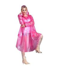 Pink Poncho Transparent Raincoat