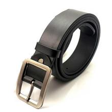 Black Solid Formal And Casual Leather Belt For Men