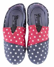 Shikhar Women's Blue Red Star Printed Slip On Moccasins