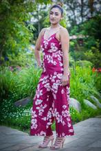 Maroon Floral Printed Jumpsuit For Women