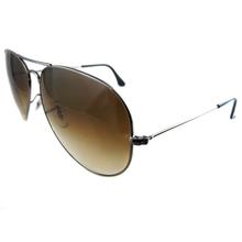 Ray Ban Aviator Light Brown Gradient Gunmetal Sunglasses