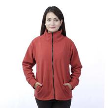 Brick Orange Front Zippered Polar Jacket-MJK1076