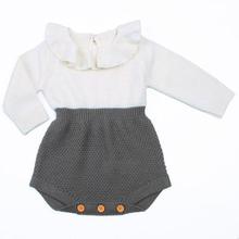 Newborn Baby Girl Clothing Rompers Wool Knitting Tops Long Sleeve