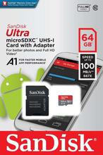 Sandisk 64GB Ultra microSDXC UHS-I Class @10, 100MB/s A1 Memory Card