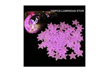 Stars Luminous Fluorescent Home Decor Wall Stickers - Pink