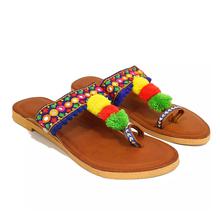 Colorful Embroidered Slipper For Women