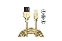 PTron Falcon Pro 2.1A USB To Lightning USB Data Cable For IOS Smartphones (Gold)
