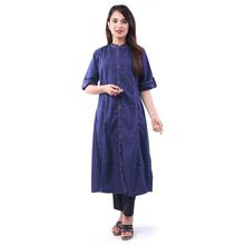 Navy Blue Front Split Kurti For Women - PK22-K20009