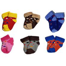 Happy Feet Pack of 6 Pairs of Socks for Newborn Babies (3006)