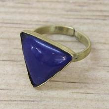 Lapis Blue Triangular Stone Ring For Women