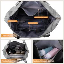 Large Capacity Travel Duffel Tote Bag with Dry Wet Separation Pocket, Shoulder Weekender Bag for Women (Gray)