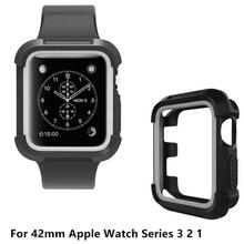 Black 42mm Rugged Shock Proof Scratch Case For Apple Watch Series 3/2/1