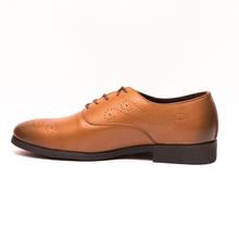 Caliber Shoes Tan Brown  Lace Up Formal Shoes For Men - ( T 443 C )