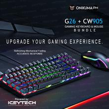 ONIKUMA G26 Chroma RGB Professional Blue Switch Mechanical Gaming Keyboard 9 Key Numpad CW902 7 Key 6400 DPI Gaming Mouse