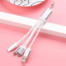 13.5cm USB Cable Metal Keyring Micro USB Data Cord Charger