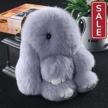 SALE - 14cm Cute Pluff Bunny Keychain Rex Genuine Rabbit Fur