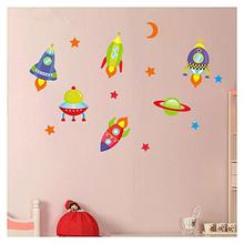 Wonderful spaceship cartoon wall stickers