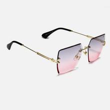 SQ.Rimless Lenses in Lt.Shaded Pink With Stylish Golden Metal Legs