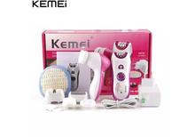 KM 3066 Kemei 6 in 1 Electric Rechargeable Shaver Epilator Razor professional Face Washing Cleanser Set Epilator for Lady