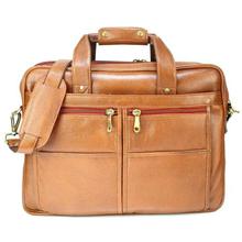 Human Fit Leather Laptop Messenger Bag For Men- Brown (1163)