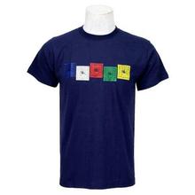 Navy Blue Round Neck Printed T-Shirt For Men