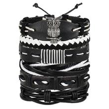 IF ME Fashion Multiple Layers Punk Leather Bracelets Men