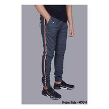 Hifashion- Slim Fit Side Stripes Ankle Length Pants For Men-Blue