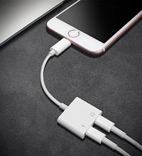 2-in-1 Lighting Splitter Adapter, Dual Lighting Headphone Audio And Charge Adapter Compatible With iPhone 7/ 8/X/7 Plus/8 Plus