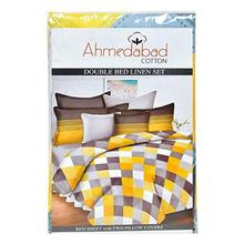 Ahmedabad Cotton 144 TC 100% Cotton Double Bedsheet with 2