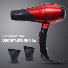 Ikonic Professional Pro 2200 Hair Dryer with 2 heat nozzles and 1 diffuser (Red & Black)