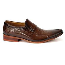 Remember Brown Shiny Textured Formal Shoes For Men (023-8)