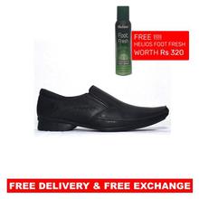 Shikhar Closed Toe Leather Formal Shoes for Men (Black 4104) with Free Helios Foot Fresh
