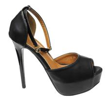 Black Ankle Strap Stilettos For Women