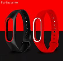 MiBand 2 Silicone Wrist Strap Bracelet Double Color Replacement watchband for Original Xiaomi Mi band 2 Wristbands belt Rubber