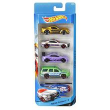 Hot Wheels Police Pursuit 5 Car Toy Pack For Kids - 1806