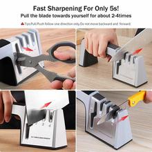 4 in 1 Knife Sharpener Diamond Coated&Fine Ceramic Rod Knife