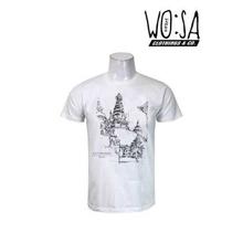 White/Black Swayambhunath Designed Cotton T-Shirt For Men