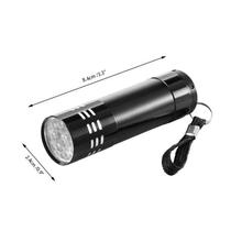 Super Mini Aluminum UV Light Torch 9 LED Flashlight Black