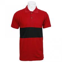 Red/Black Striped Polo T-Shirt For Men