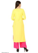 W Woman Printed Straight Kurta – Yellow