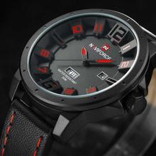 NaviForce NF9061 Date Function Analog Watch For Men- Black/Red