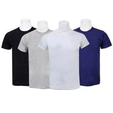 Pack Of Four Solid T-Shirt For Men-(Black/Grey/White/Navy)