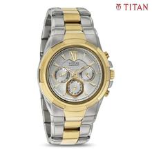 Titan 1695BM01 Silver Dial Chronograph Watch For Men