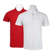 Pack Of 2 100% Cotton Polo T-Shirt For Men - Red/White