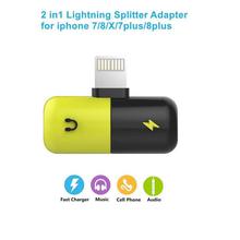 2 In 1 Lightning Splitter Adapter For Iphone X 8 7 Plus