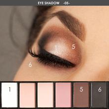 FOCALLURE 6 Colors Eyeshadow Palette Glamorous Smokey
