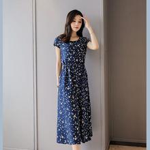 Women's Dresses Summer Middle-aged Fashion Print Party dress 2019 New Casual Short Sleeve Loose Plus Size Long Dress Vestidos