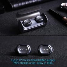 QCY Q29 Mini Dual Wireless Earbuds V4.1 Bluetooth Headphones With Charging Case And 12 Hours Stereo Music (Black)