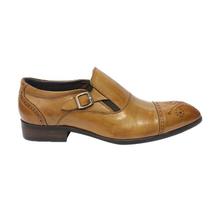 Light Brown Buckle Designed Formal Party Shoes For Men