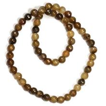 Brown Single Strand Jade Stone Beaded Necklace For Women
